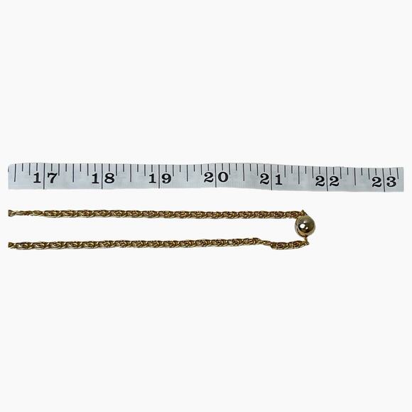 Necklace Gold Tone Ball Bead Station Continuous Loop Over Head Snail Link Chain - Picture 8 of 8